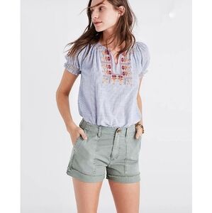 🌸 Madewell | Mint‎ Garment Dyed Cutoff Cotton Shorts 28